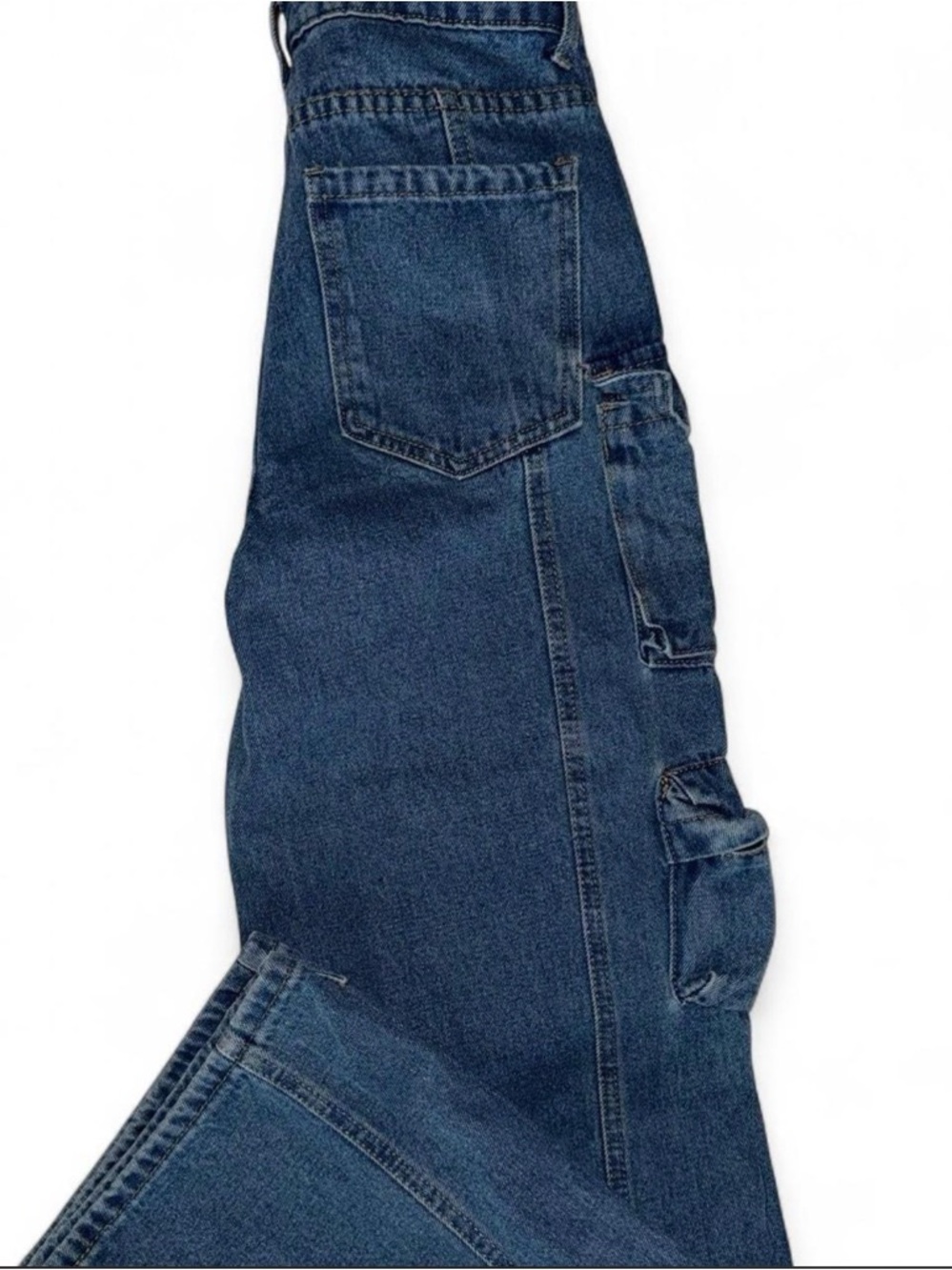 Edikted Dark Blue Wide-Leg Cargo Jeans - Picture 5 of 5